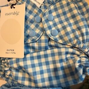 Esembly Blue Checkered Diaper Cover Size 1